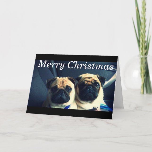 Merry Mops xmas Feiertagskarte (Vorderseite)