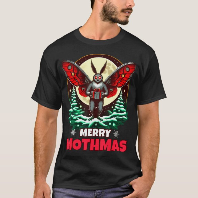 Merry Mothmas Cryptid Holiday T-Shirt (Vorderseite)