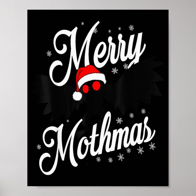 Merry Mothmas Santa Mothman Cute Mothman Christmas Poster (Vorne)