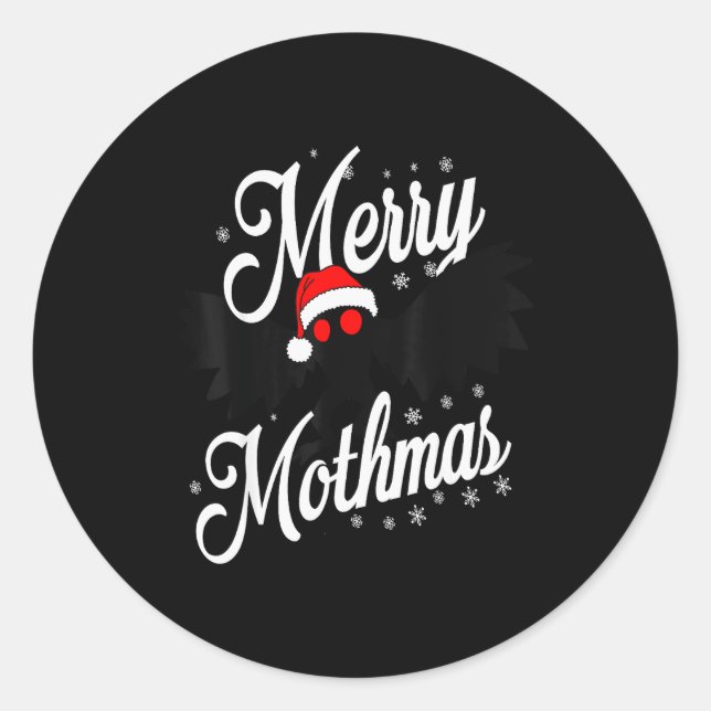 Merry Mothmas Santa Mothman Cute Mothman Christmas Runder Aufkleber (Vorderseite)