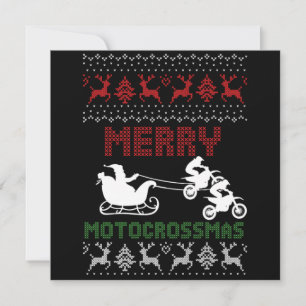 Merry Motocrossmas Deer Ugly Christmas Motorrad Einladung