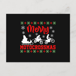 Merry Motocrossmas Motorrad Santa Claus Ugly Xma Postkarte