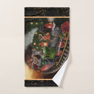 Merry Mouse Holiday Train Badhandtuch Set