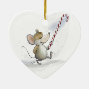 Merry Mouse Moe Heart Ornament