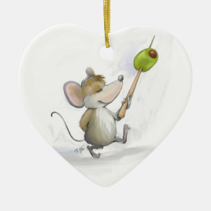 Merry Mouse Moe mit Olive Heart Ornament