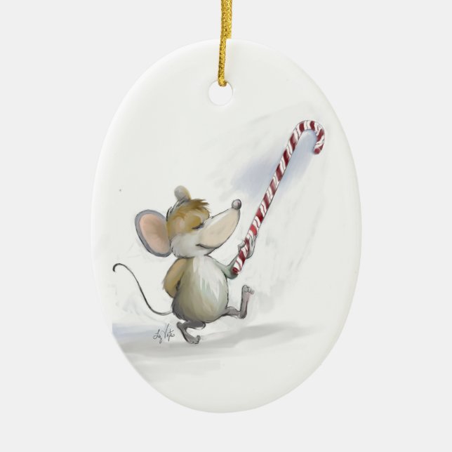 Merry Mouse Moe Oval Ornament (Vorne)