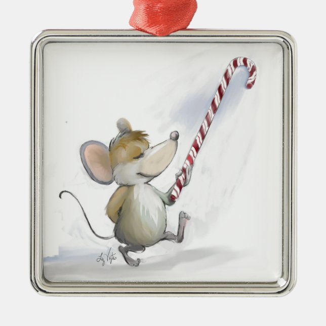 Merry Mouse Moe Square Ornament (Vorne)