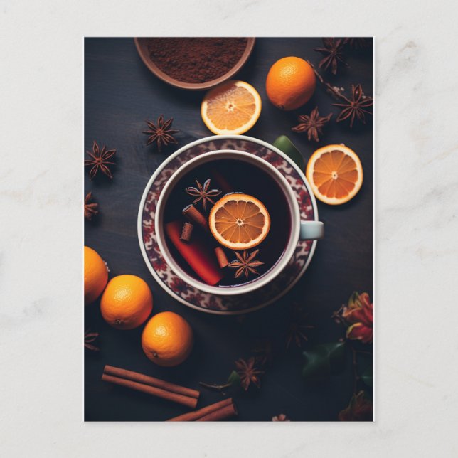 Merry & Mulled | Gemütlicher Urlaub Drink Postkarte (Vorderseite)