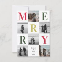 Merry Multi Foto Weihnachtsdesign rot