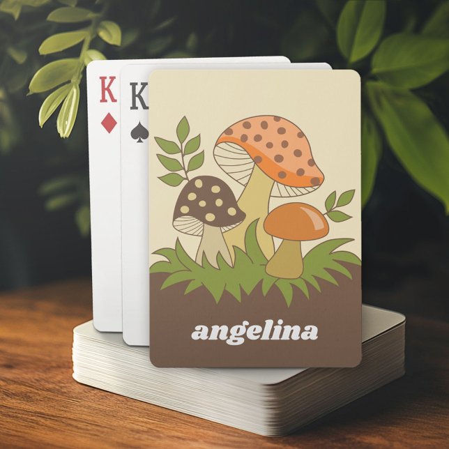 Merry Mushroom mit Individuelle Name Spielkarten (Personalized playing cards)