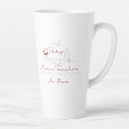 Merry Music Teacher Personalisiert Weihnachten Milchtasse