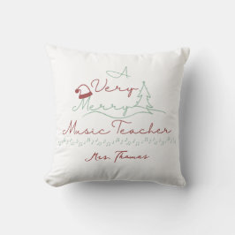 Merry Music Teacher White Personalisierte Weihnach Kissen