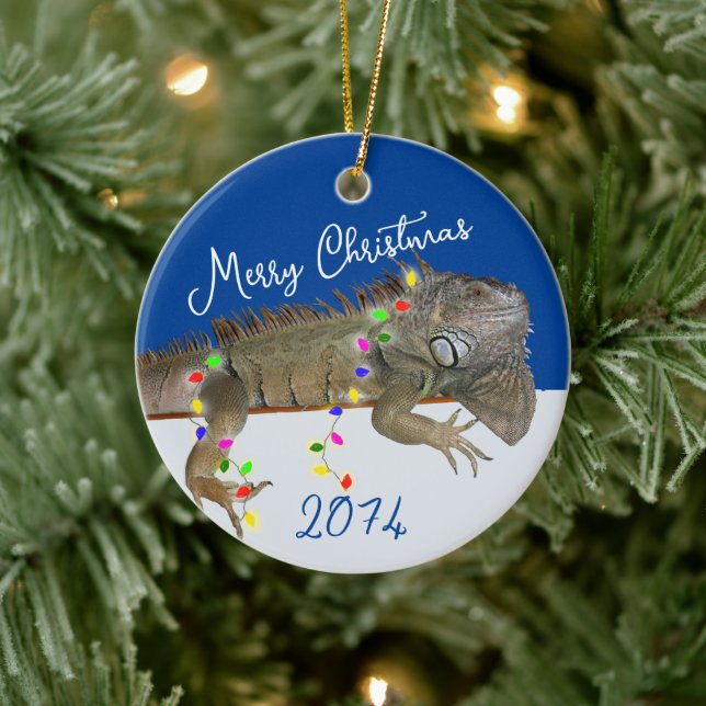 Merry n Bright Pet Iguana Weihnachten Keramik Ornament (Baum)