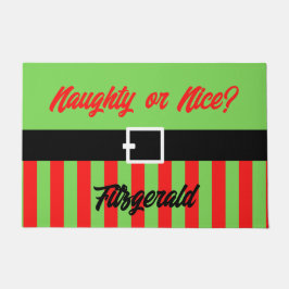 Merry Naughty oder Nice Fußmatte