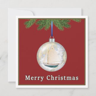 Merry Nautical Christmas individualisierbare Flat  Karte
