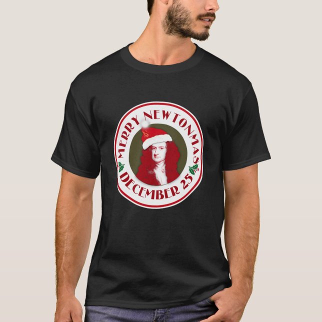 MERRY NEWTONMAS mit Sir Isaac Newton T - Shirt (Vorderseite)