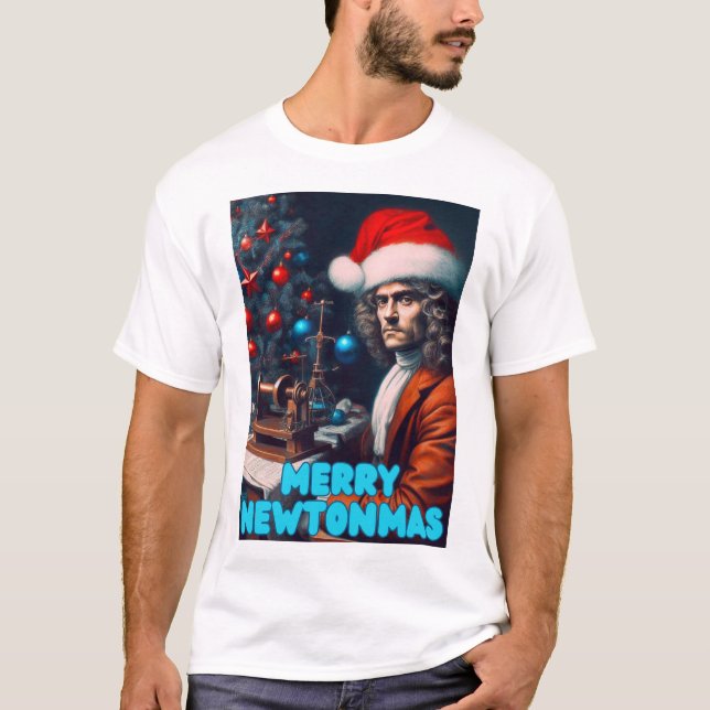 Merry Newtonmas Sir Isaac Newton T-Shirt (Vorderseite)