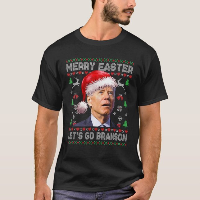 Merry Oaster Let's Go Branson Brandon Ugly Christm T-Shirt (Vorderseite)
