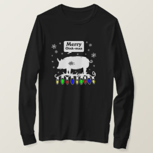Merry Oink-Mas-Schneeflocken T-Shirt