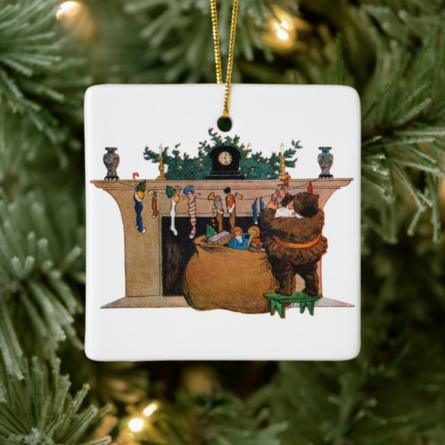 Merry Old Christmas Elf, Jessie Willcox Smith Keramikornament (Baum)