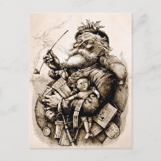 Merry Old Santa Claus Postkarte (Vorderseite)