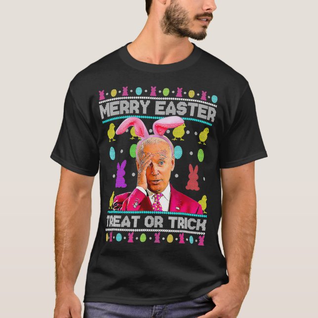 Merry Ostertrick oder behandeln Niedliche Bunny Ve T-Shirt (Vorderseite)