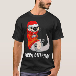 Merry Ottermas Christmas Santa Otter T-Shirt