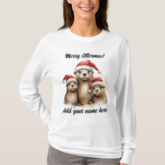 Merry Ottermas personalisierbare Weihnachten T-Shirt