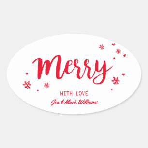 Merry Ovaler Aufkleber