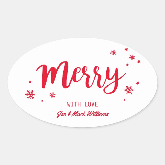 Merry Ovaler Aufkleber (Vorderseite)