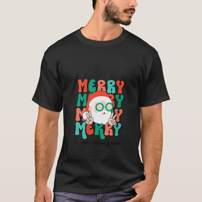 Merry Pediatric Onc Nurse Christmas Ped Oncology N T-Shirt (Vorderseite)