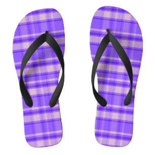 Merry Peri Kariert, Lila Tartan Flip Flops