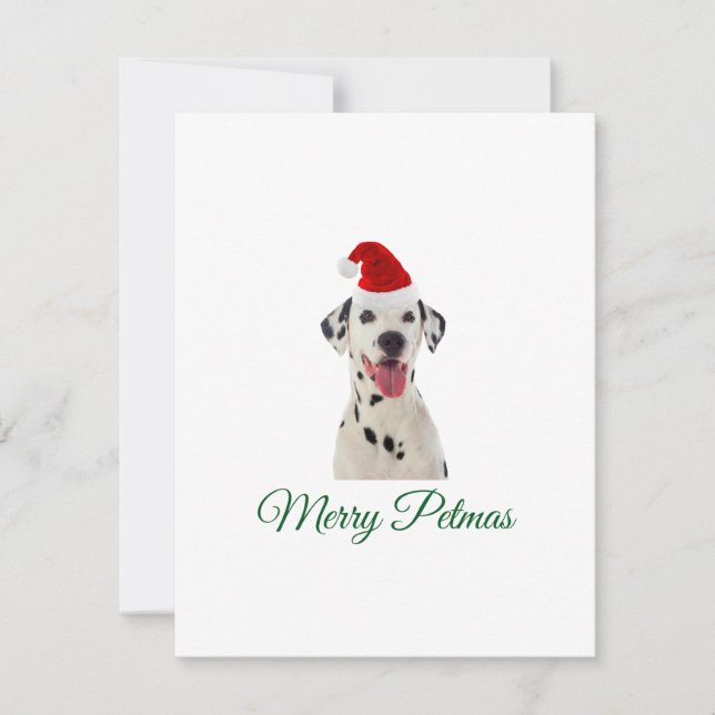 Merry Petmas Dalmatiner Hund Weihnachtskarte Feiertagskarte (Vorderseite)