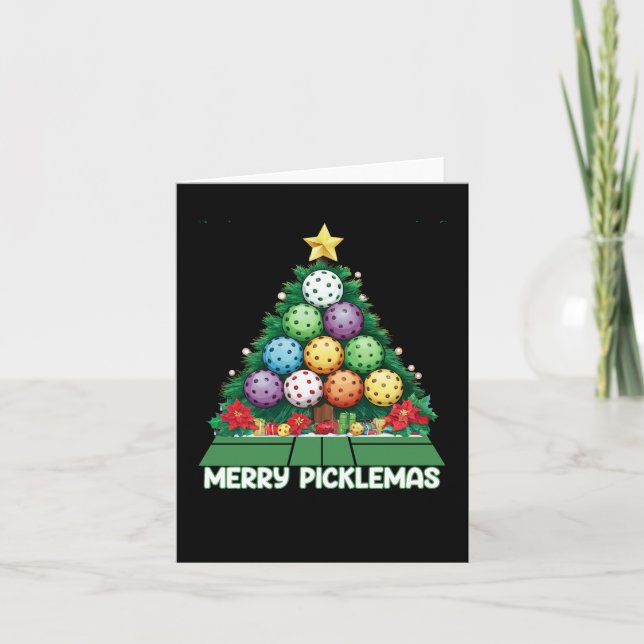 Merry Picklemas Funny Pickleball Weihnachten Karte (Vorderseite)