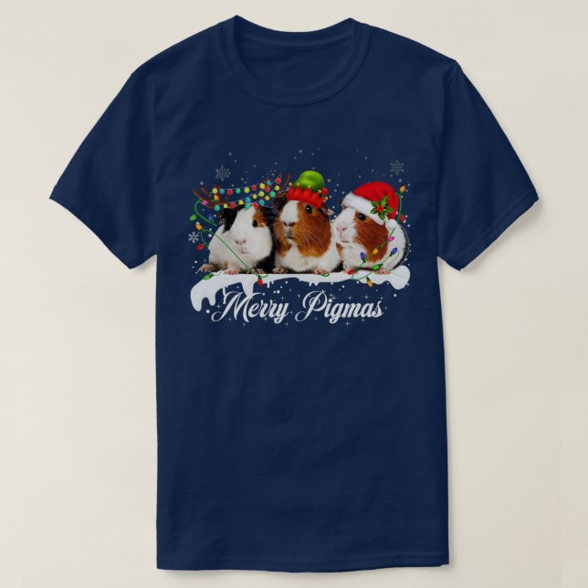 Merry Pigmas 2022 Funny Christmas Tree Xmas Licht T-Shirt (Design vorne)