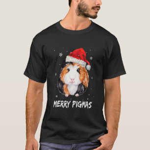 Merry Pigmas Face Mask Guinea Pig Christmas santa T-Shirt