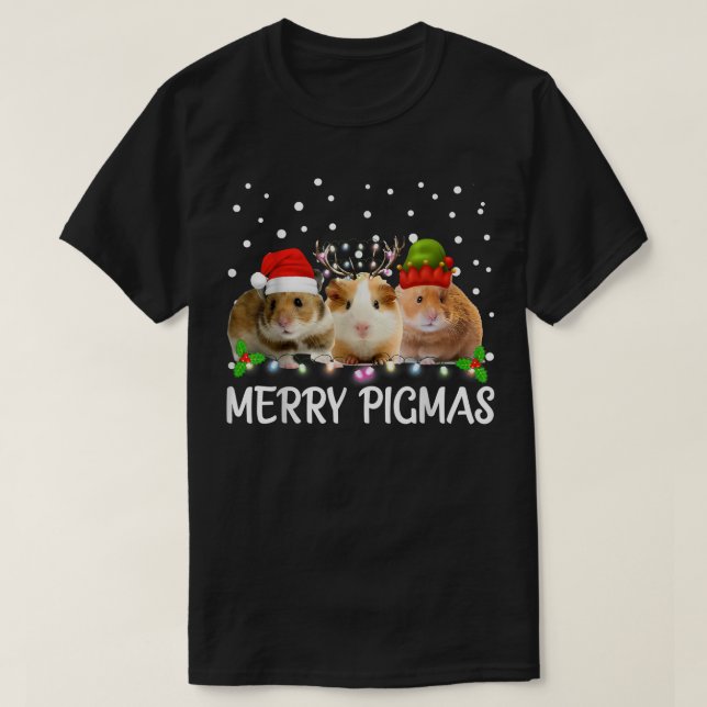 Merry Pigmas Funny Guinea Pig Christmas Santa  T-Shirt (Design vorne)