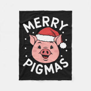 Merry Pigmas Funny Pig Weihnachten Weihnachten Wei Fleecedecke