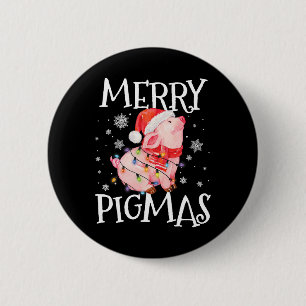 Merry Pigmas Funny Pig Weihnachtslicht Tree Xmas Button