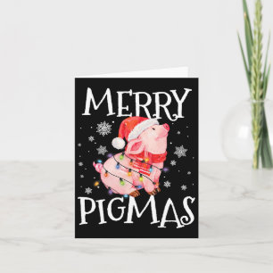 Merry Pigmas Funny Pig Weihnachtslicht Tree Xmas Karte