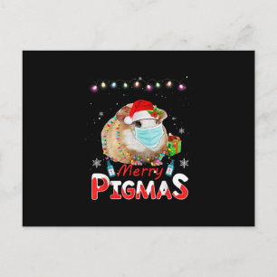 Merry Pigmas Gesicht Maske Funny Guinea Pig Weihna Postkarte