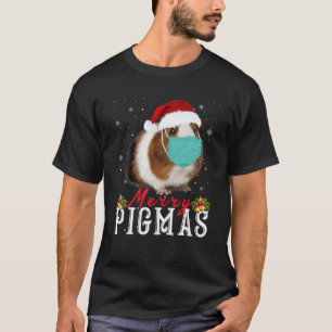 Merry Pigmas Gesicht Maske Funny Guinea Pig Weihna T-Shirt