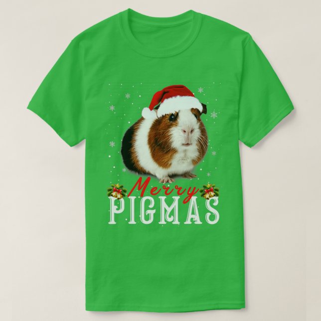 Merry Pigmas Gesicht Maske Funny Guinea Pig Weihna T-Shirt (Design vorne)