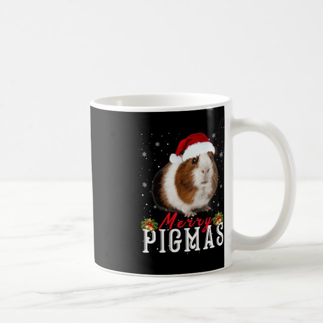 Merry Pigmas Gesicht Maske Spaß Guinea Pig Christm Kaffeetasse (Rechts)