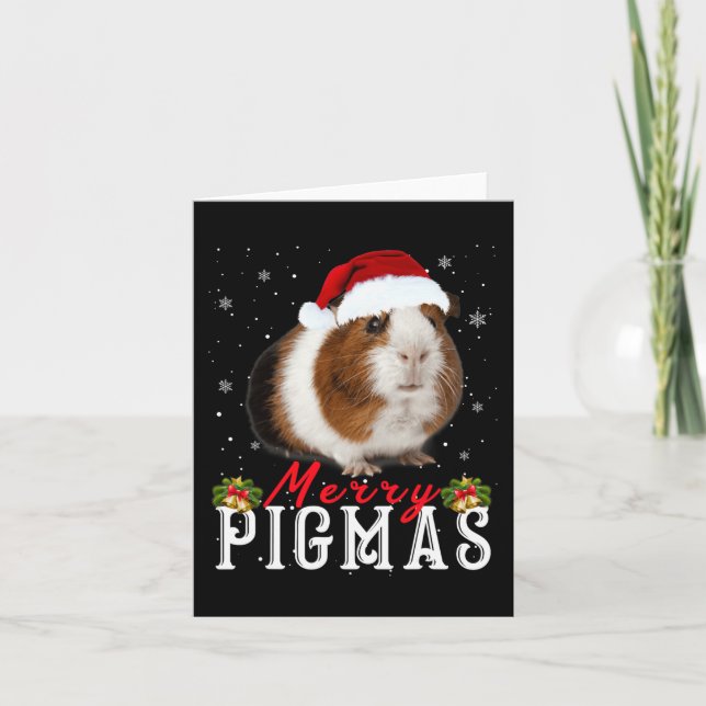 Merry Pigmas Gesicht Maske Spaß Guinea Pig Christm Karte (Vorderseite)