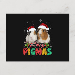 Merry Pigmas Guinea Schweinchen mit Weihnachtsmann Postkarte