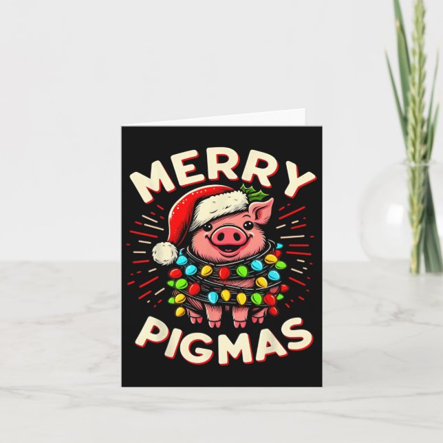 Merry Pigmas Pig Weihnachten Weihnachten Weihnacht Karte (Vorderseite)