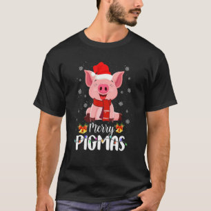 Merry Pigmas Pig Weihnachten Weihnachtsmannmütze X T-Shirt