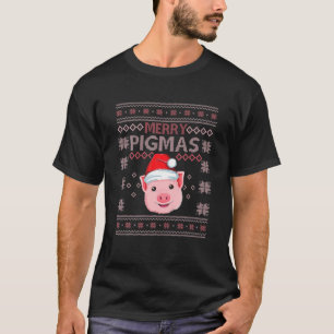 Merry Pigmas Pig Weihnachtsmannmütze Weihnachten B T-Shirt