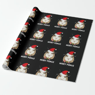 Merry Pigmas Santa Hat Guinea Pig Christmas Pajama Geschenkpapier